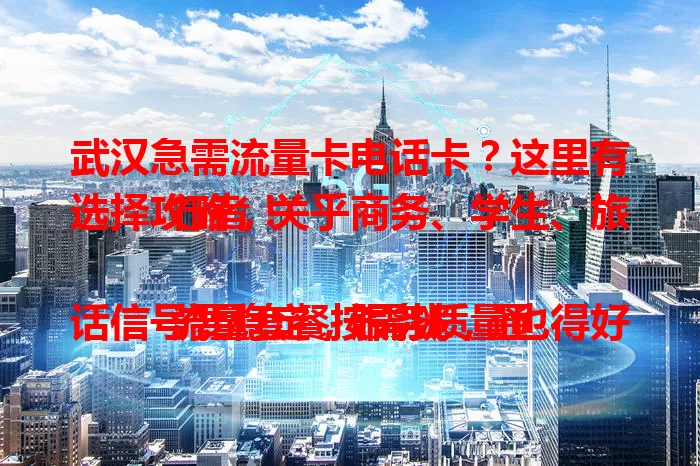 武汉急需流量卡电话卡？这里有选择攻略，关乎商务、学生、旅行者！

流量套餐按需挑，通话信号要稳定，服务质量也得好。综合考量多因素，武汉选卡更高效！