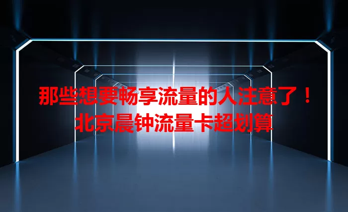 那些想要畅享流量的人注意了！北京晨钟流量卡超划算