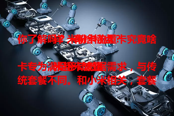 你了解吗？米粉卡流量卡究竟啥样，有啥特点？

米粉卡流量卡专为满足移动数据需求，与传统套餐不同。和小米相关，套餐多样，流量实惠，使用方便，提供灵活经济的移动数据方案 。