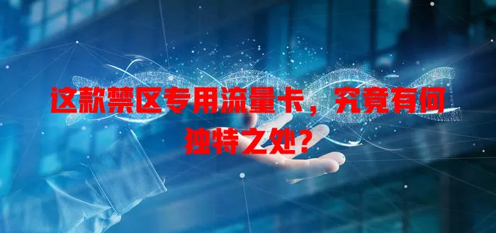 这款禁区专用流量卡，究竟有何独特之处？