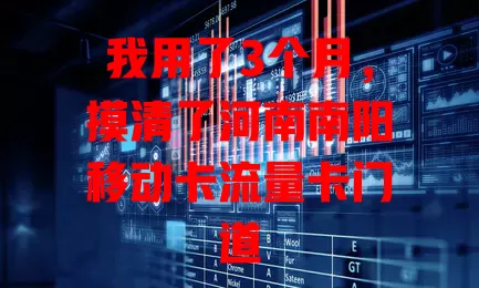 我用了3个月，摸清了河南南阳移动卡流量卡门道