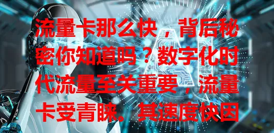 流量卡那么快，背后秘密你知道吗？数字化时代流量至关重要，流量卡受青睐。其速度快因5G网络技术、套餐设计及设备性能等多因素，选卡时综合考量，才能畅享快速稳定网络