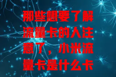 那些想要了解流量卡的人注意了，小米流量卡是什么卡？