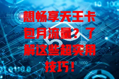 想畅享天王卡包月流量？了解这些超实用技巧！