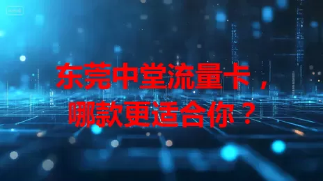 东莞中堂流量卡，哪款更适合你？