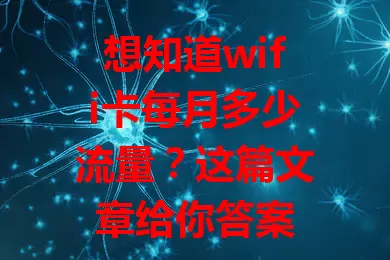 想知道wifi卡每月多少流量？这篇文章给你答案