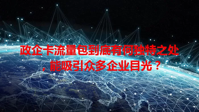 政企卡流量包到底有何独特之处，能吸引众多企业目光？