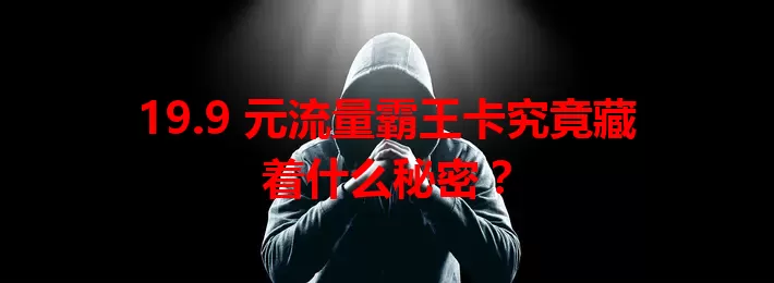 19.9 元流量霸王卡究竟藏着什么秘密？