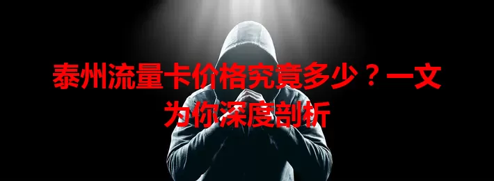 泰州流量卡价格究竟多少？一文为你深度剖析