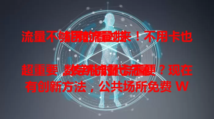 流量不够用的看过来！不用卡也能有流量啦

数字化时代流量超重要，传统流量卡不便？现在有创新方法，公共场所免费 Wi-Fi 能连，智能路由器可共享，新兴技术也带来可能，不用卡有流量超便利，快关注！