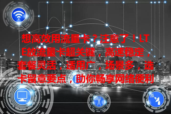 想高效用流量卡？注意了！LTE放流量卡超关键，高速稳定，套餐灵活，适用广，场景多，选卡留意要点，助你畅享网络便利