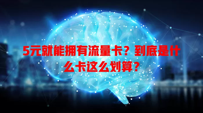 5元就能拥有流量卡？到底是什么卡这么划算？