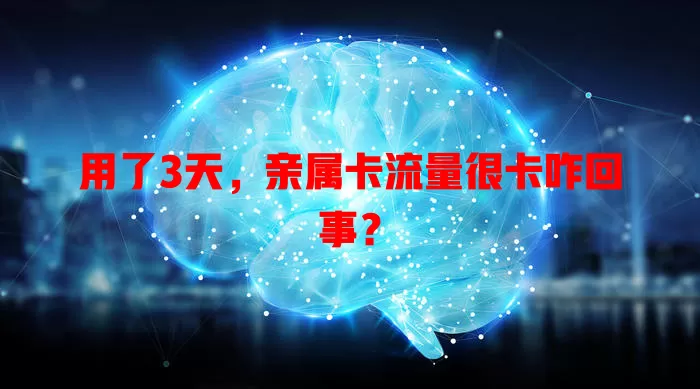 用了3天，亲属卡流量很卡咋回事？