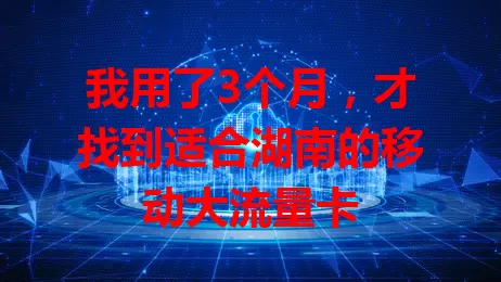 我用了3个月，才找到适合湖南的移动大流量卡