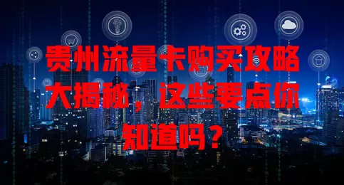 贵州流量卡购买攻略大揭秘，这些要点你知道吗？