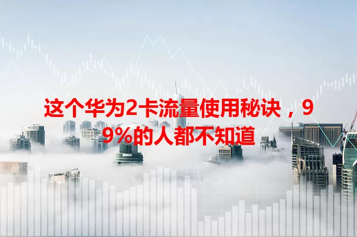 这个华为2卡流量使用秘诀，99%的人都不知道