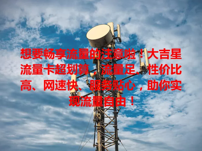 想要畅享流量的注意啦！大吉星流量卡超划算，流量足、性价比高、网速快、服务贴心，助你实现流量自由！