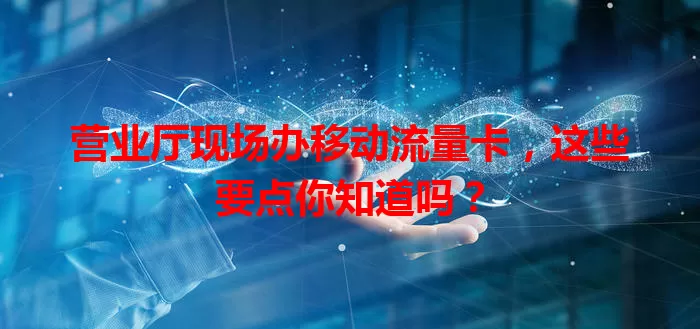 营业厅现场办移动流量卡，这些要点你知道吗？