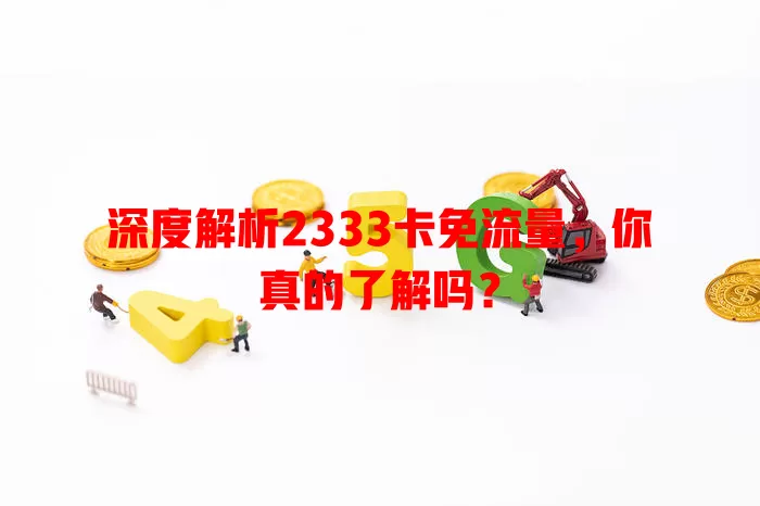 深度解析2333卡免流量，你真的了解吗？
