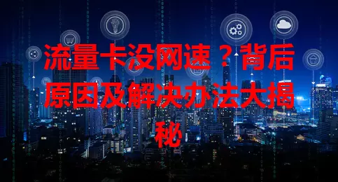 流量卡没网速？背后原因及解决办法大揭秘