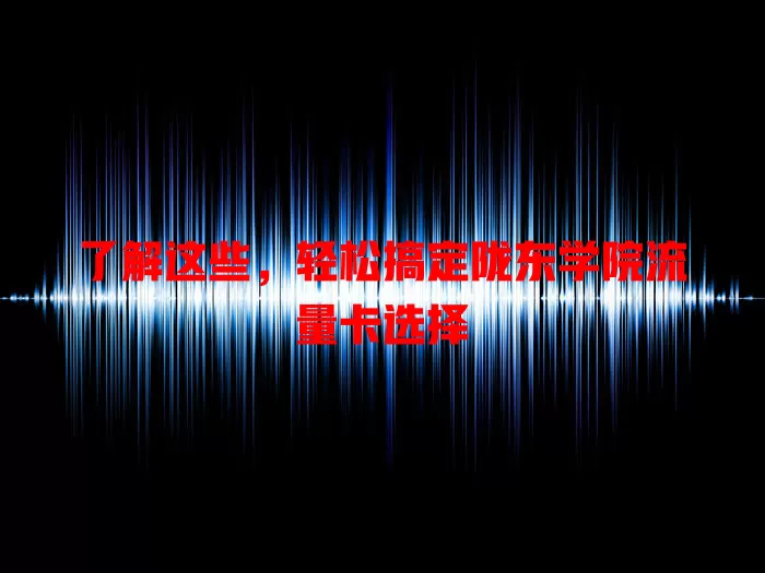 了解这些，轻松搞定陇东学院流量卡选择