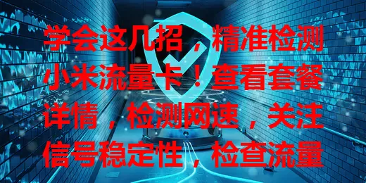 学会这几招，精准检测小米流量卡！查看套餐详情，检测网速，关注信号稳定性，检查流量使用情况，留意套餐有效期，让你更好使用小米流量卡！