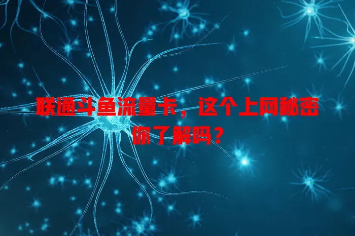 联通斗鱼流量卡，这个上网秘密你了解吗？
