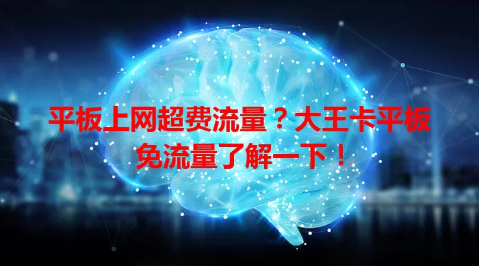平板上网超费流量？大王卡平板免流量了解一下！