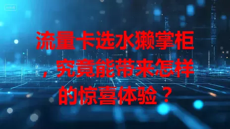 流量卡选水獭掌柜，究竟能带来怎样的惊喜体验？