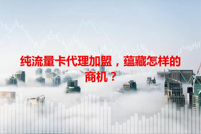 纯流量卡代理加盟，蕴藏怎样的商机？