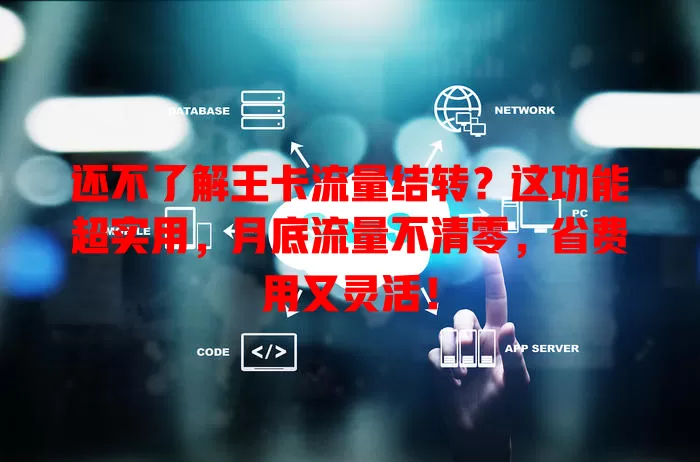 还不了解王卡流量结转？这功能超实用，月底流量不清零，省费用又灵活！
