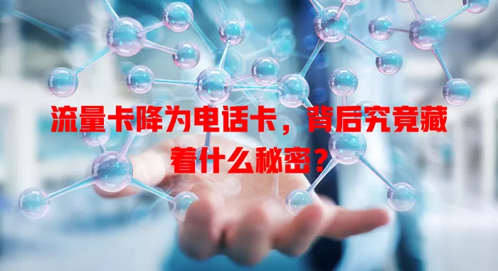 流量卡降为电话卡，背后究竟藏着什么秘密？