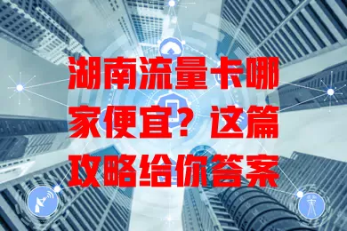 湖南流量卡哪家便宜？这篇攻略给你答案