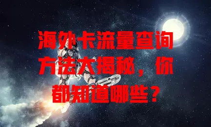 海外卡流量查询方法大揭秘，你都知道哪些？