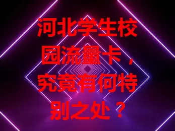 河北学生校园流量卡，究竟有何特别之处？