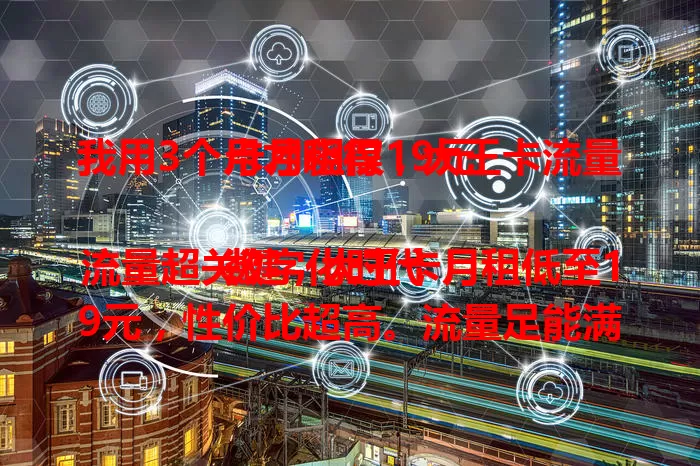 我用3个月才晓得，大王卡流量卡月租仅19元

数字化时代流量超关键，大王卡月租低至19元，性价比超高。流量足能满足多样需求，网络稳定，城乡都好用。月租19元的大王卡，给用户便利实惠，别因流量费愁啦，快来试试！