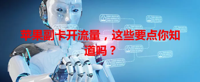 苹果副卡开流量，这些要点你知道吗？