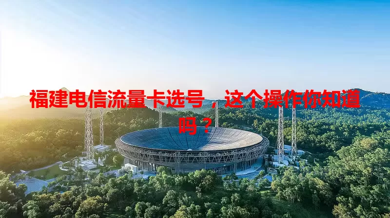 福建电信流量卡选号，这个操作你知道吗？