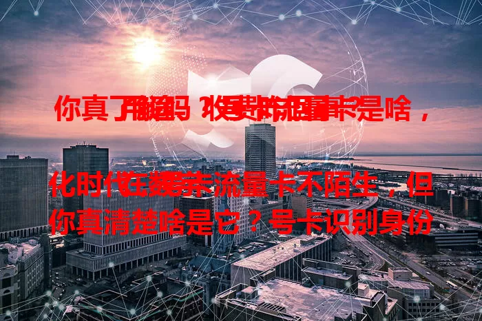 你真了解吗？号卡流量卡是啥，用途、收费咋回事？

在数字化时代，号卡流量卡不陌生，但你真清楚啥是它？号卡识别身份连网络，流量卡侧重供数据，二者结合适用多设备，收费多样。了解它助选通信服务，按需挑适合的畅享便捷通信。