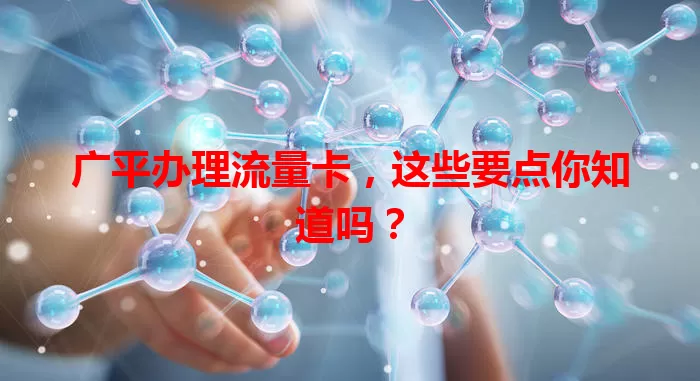 广平办理流量卡，这些要点你知道吗？