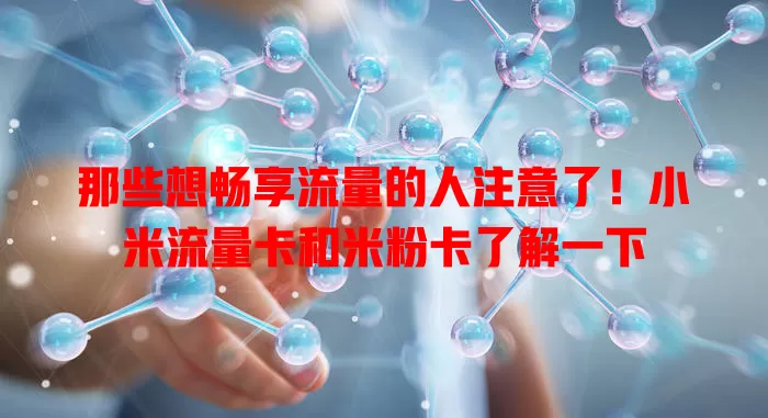 那些想畅享流量的人注意了！小米流量卡和米粉卡了解一下