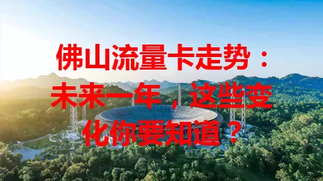 佛山流量卡走势：未来一年，这些变化你要知道？