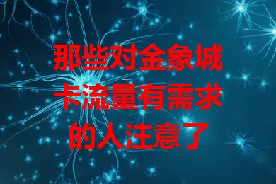 那些对金象城卡流量有需求的人注意了
