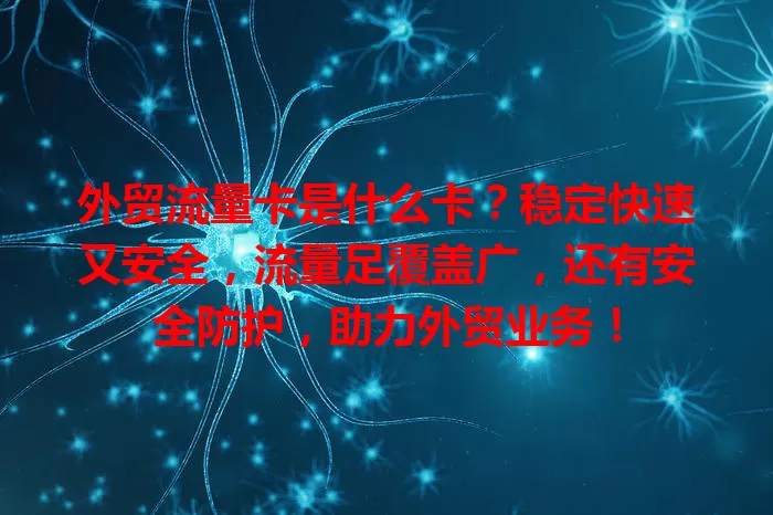 外贸流量卡是什么卡？稳定快速又安全，流量足覆盖广，还有安全防护，助力外贸业务！