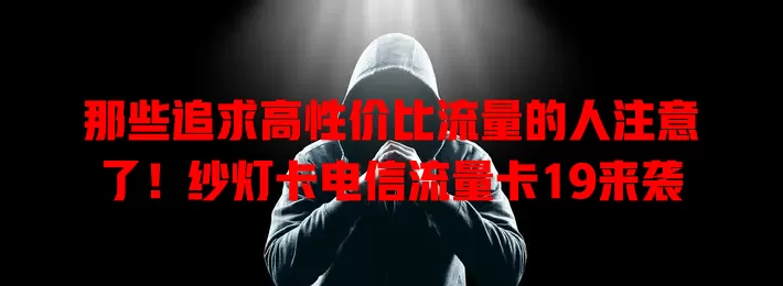 那些追求高性价比流量的人注意了！纱灯卡电信流量卡19来袭