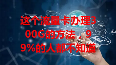 这个流量卡办理300G的方法，99%的人都不知道