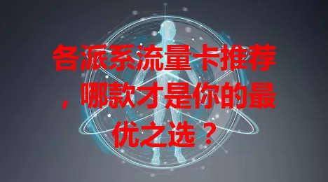 各派系流量卡推荐，哪款才是你的最优之选？