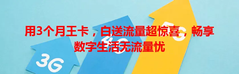 用3个月王卡，白送流量超惊喜，畅享数字生活无流量忧