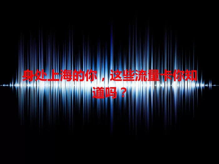 身处上海的你，这些流量卡你知道吗？