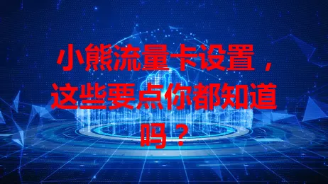 小熊流量卡设置，这些要点你都知道吗？